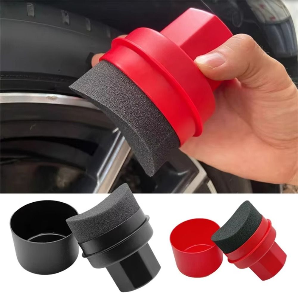 Wax Applicator Pad - Gebogen bandenpolijstspons met hoes, herbruikbare autowasapplicator,