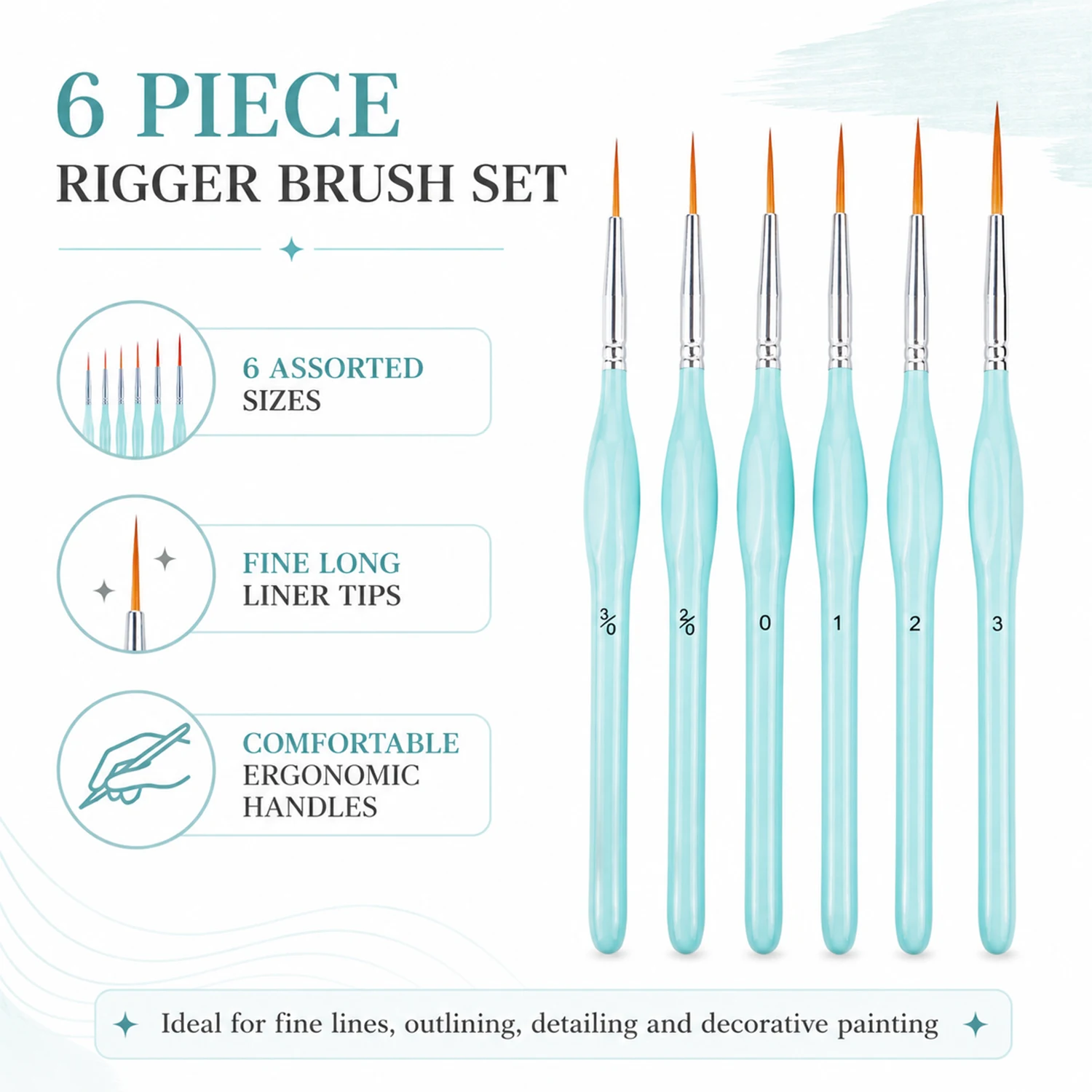6-delige Rigger-verfborstelset - Detailing Brush Set recensie en prijs